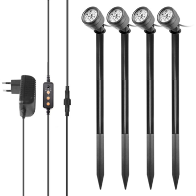 4LEDs RGB prato luce paesaggio plug-in luce uno per quattro con telecomando / filo di controllo