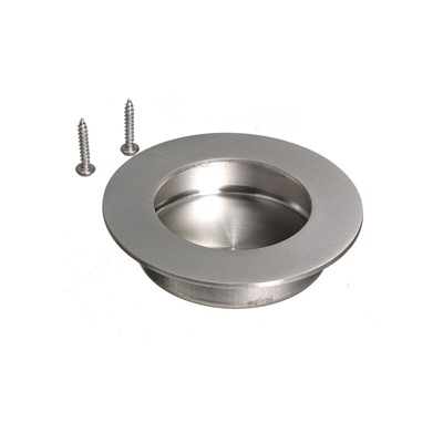 Maniglia per porta in acciaio inox Maniglia rettangolare ovale satinata circolare da incasso a filo (65 mm)