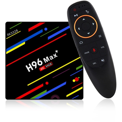 H96 Max Plus RK3328 4G / 64G Android 8.1 USB3.0 Supporto controllo vocale TV Box HD HD Netflix 4K Youtube