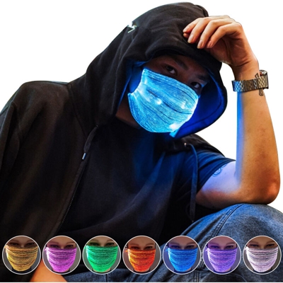 I colori chiari ricaricabile 7 USB LED per Halloween, festa di Natale, festival di danza, partito costume decorazione, maschera luminoso