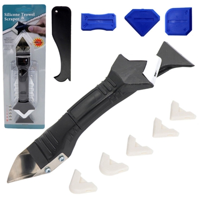 11 set di strumenti per calafataggio (1 blister metallico 3 in 1 raschietto + 6 morbidi monotesta + 4 raschietti irregolari)