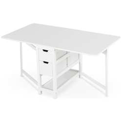 Tavolo Da Pranzo Pieghevole Con Cassetti 150 X 80 X 74cm características