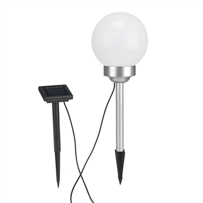 HI Lampada a Sfera Solare a LED da Giardino Rotante 20 cm - Bianco