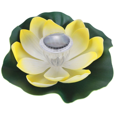 Luce galleggiante per laghetto da esterno IP65 luce solare loto impermeabile colorata di colore giallo chiaro