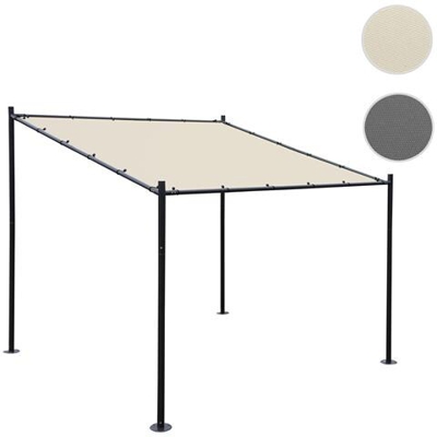 Gazebo Pergola A Parete Hwc-a22 Acciaio Poliestere 3x3m Avorio