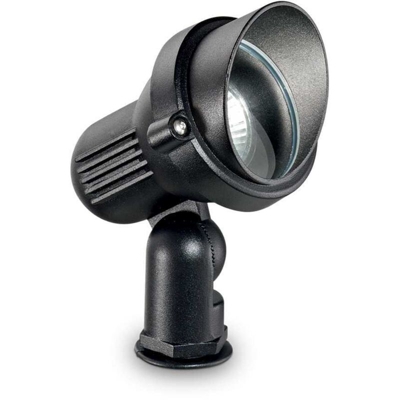 Picchetto id-terra pt1 small gu10 ip65 moderno alluminio nero antracite bianco faretto esterno terra orientabile, finitura metallo nero