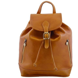 Zaino In Pelle Donna Colore Miele - Pelletteria Toscana Made In Italy - Zaino en oferta