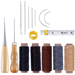 16Pcs Cuir Ciree Fil Craft Outil Bricolage Couture Accessoires En Cuir Aiguilles A Coudre A La Main Pour Cuir Tapis Toile Bricolage Couture características