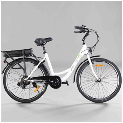 Bicicletta Elettrica City Bike e-bike Jammy Ruote 26 Pollici Colore Bianco en oferta
