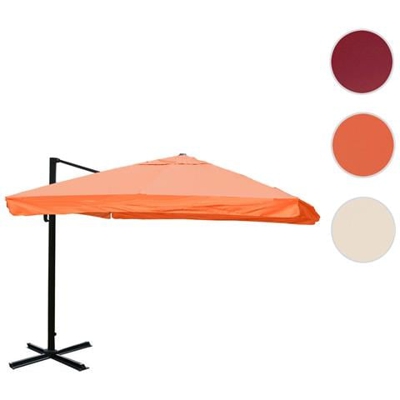Ombrellone Parasole Hwc-a96 3x3m Alluminio Con Volante Arancio Girevole Senza Base