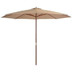 Ombrellone Da Esterni Con Palo In Legno 350 Cm Grigio Talpa características