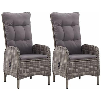 Sedie Da Giardino 2 Pz In Polyrattan Grigio