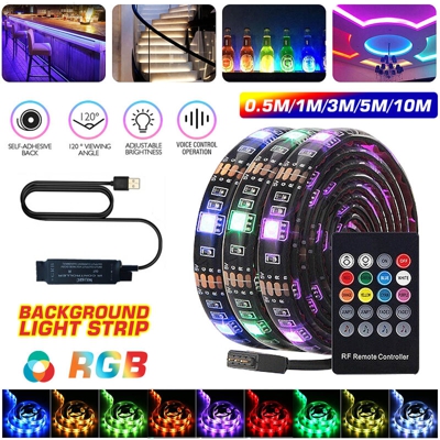 Drillpro - Strisce luminose a LED impermeabili - Striscia luminosa per sfondo TV con induzione musicale USB 5V 5050 Striscia RGB per controllo