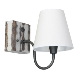 Homemania - Lampada a Parete Gru - Applique - Bianco in Metallo, Legno, Tessuto, 15 x 27,5 x 22 cm, 1 x E27, 60W características
