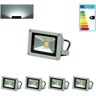 4x faro faretto proiettore lampada a LED color bianco freddo 10W da esterno