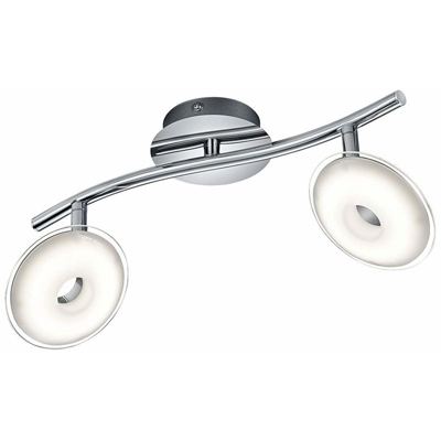 Trio Leuchten Trio 875910206 Pilatus Faretto LED, 2x3.8 W, Cromato, 34 cm 3.8 W, Cromo, 2er-Balken [Classe di efficienza energetica A++]