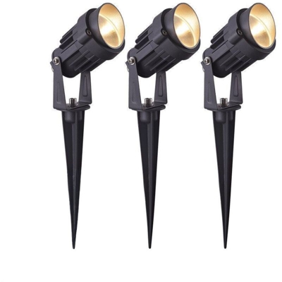 Set di 3 Faretti JERSEY per Giardino LED 6W Nero | Température de Couleur: Bianco neutro 4000K