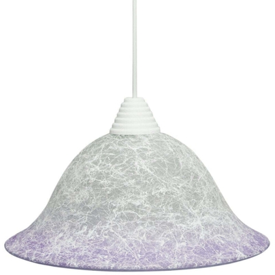 Sospensione D30 1xe27 Montatura Bianca Vetro Filante Viola E-energy Iole