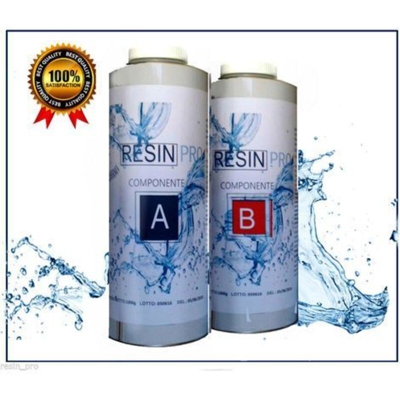 Resina Epossidica 1,6 Kg Liquidissima Trasparente Bicomponente A + B Effetto Acqua