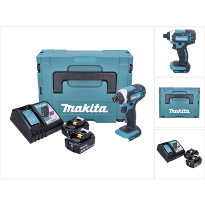 Makita DTD 152 RFJ 18V Avvitatore ad impulsi a batteria in valigetta Makpac + 2x Batterie BL 1830 3,0 Ah + Caricatore rapido DC 18 RC