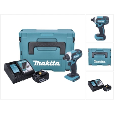 Makita DTD 152 RF1J 18V Avvitatore ad impulsi a batteria in valigetta Makpac + 1x Batteria BL 1830 3,0 Ah + Caricatore rapido DC 18 RC