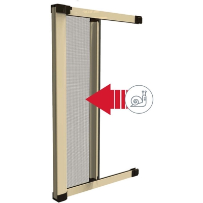 Zanzariera riducibile bronzata cm.60/160x250 orizzontale con chiusura rallentata made in italy medal - Salone