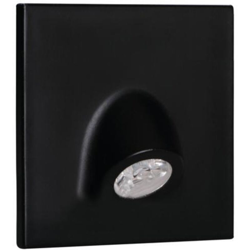 segnapasso led mefis scale 0,70 watt 1 luce 12 volt CE IP20 bianco caldo interno nero quadrato kan 32496 en oferta