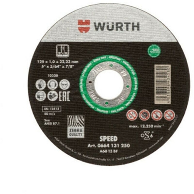 Dischi da Taglio 115X1,6 Disco Mola Veloce per Inox 1pz 0664131151 Wurth