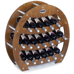 Cantinetta Portabottiglie in Legno Scaffale mobile per Bottiglie vino MADE IN ITALY mod. Botte Noce B.18 L75 x P25 x 75H precio