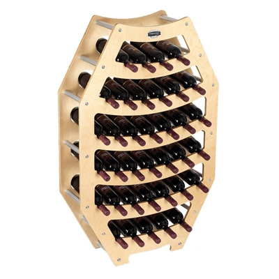 Cantinetta Portabottiglie in Legno Scaffale mobile per Bottiglie vino MADE IN ITALY mod. Ottagono Acero B.36 L75 x P25 x 120H