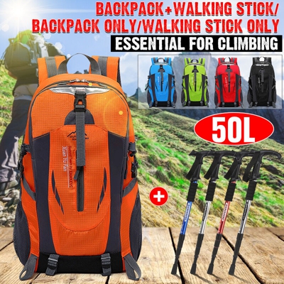 Drillpro - Zaino in nylon extra grande Viaggio Escursionismo Campeggio Escursionismo Borsa Porta USB impermeabile (Arancione, Tipo B)