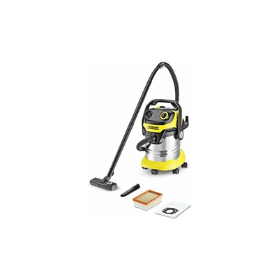 Karcher - Kärcher WD 5 Premium Aspiratore Solidi-Liquidi - Capacità Vano Raccolta 25 l, Acciaio Inox, Potenza 240 Air Watt, 1100 W - Sacchetto,