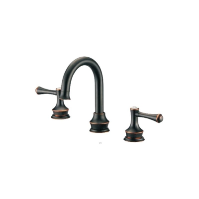 Miscelatore lavello lavabo in bronzo a doppia maniglia di lusso (nero)