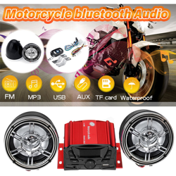 Coppia universale 12V per moto Audio Bluetooth Altoparlante Sistema audio Telecomando SD USB MP3 características