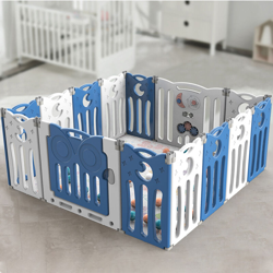 143 * 143 * 63 cm Box per bambini in plastica 12 elementi porta pieghevole con motivo gufo con chiusura di sicurezza blu precio