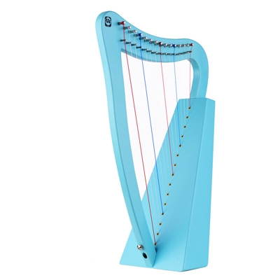 Walter national standard arpa a 15 corde corpo in mogano africano con cinghia dello zaino che pulisce il panno chiave di sintonia patch pickup blu