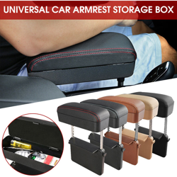 Console centrale in pelle per scatola di immagazzinaggio del bracciolo del caricatore wireless per auto universale - Rosso (rosso nero) precio