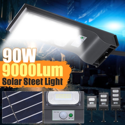 Drillpro - Lampione stradale solare Luci solari per esterni IP67 Sensore di movimento impermeabile Luce di inondazione solare con staffa crepuscolare