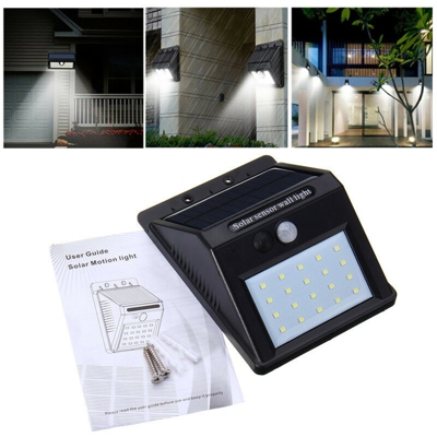 Drillpro - 20 LED Lampada solare da esterno Rilevatore di movimento PIR Impermeabile IP65