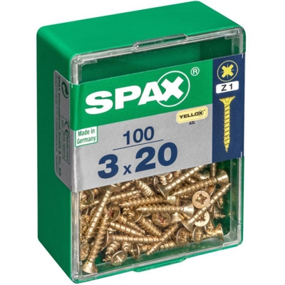 Lotto 100 Viti A Testa Svasata In Acciaio Pozidriv Testa, Raggio ?3 Mm X Mm L.20 - Spax