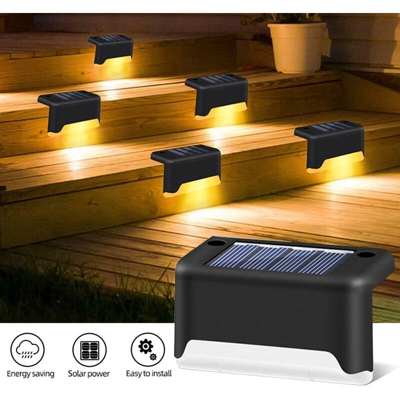 Luce solare per scale luce per gradini impermeabile per esterni LED luce per gradini decorazione per giardino paesaggio ringhiera leggera marrone