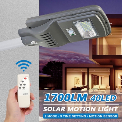Drillpro - Lampada da parete con sensore di movimento radar PIR ad energia solare + palo (40W 30LED)