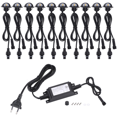 Luce da ponte a LED 10PCS montata SMD 5050 bianco caldo 4W 100LM IP67 custodia nera impermeabile