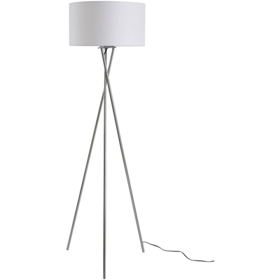 Lampada da Terra con Base a Treppiede e Paralume in Tessuto Bianco - Homcom