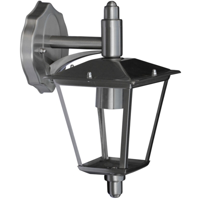 Applique da esterno a lanterna in acciaio INOX, fissaggio a parete sul lato superiore, attacco lampada E27 per potenza massima 40W - I-WATTS OUTDOOR