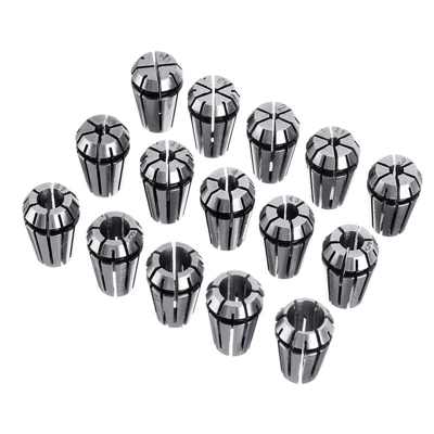 15pcs ER11 Set di pinze a molla per mandrino di fresatura per macchina per incisione CNC e utensile per tornio