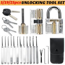 Set di grimaldelli Set di strumenti di sblocco Fabbro Pratico grimaldello per grimaldelli Estrattore di chiavi Lockpick Kit di strumenti per precio