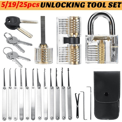 Set di grimaldelli Set di strumenti di sblocco Fabbro Pratico grimaldello per grimaldelli Estrattore di chiavi Lockpick Kit di strumenti per