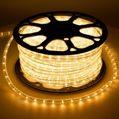 ECD Germany Tubo Luminoso LED 30m 20W Tubo Flessibile Corda 36 LED/m CA 220-240V Giallo Strisce LED Natale per Interno Esterno IP44 Catena Luminosa