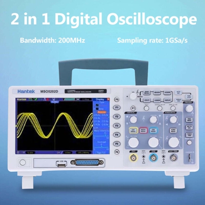 Drillpro - Hantek MSO5202D Oscilloscopio digitale 2 in 1 200MHz 2 canali 1GSa / s + analizzatore logico 16 canali